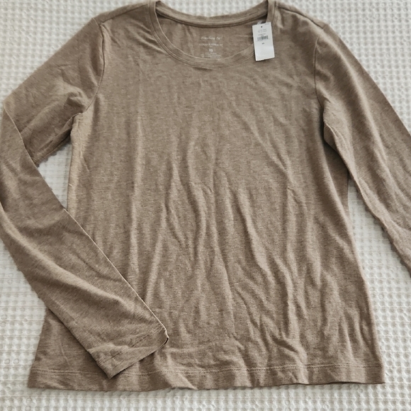 Banana Republic Tan Long Sleeve Tee Classic Crew Neck - Picture 1 of 4